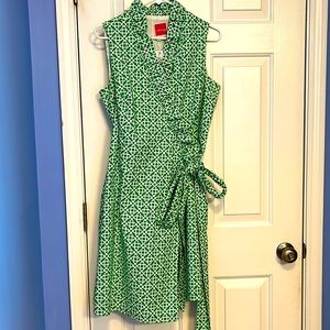 LaRoque Geometric Ruffle Wrap Dress